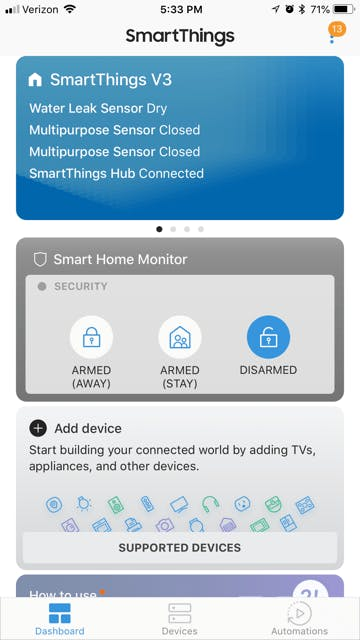 SmartThings app Smart Home Monitor SmartThings app Smart Home Monitor