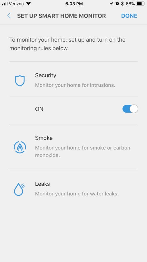 SmartThings app Security Section SmartThings app Security Section
