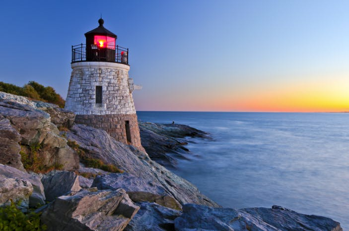 Castle Hill Lighthouse in Newport, Rhode Island Castle Hill Lighthouse in Newport, Rhode Island