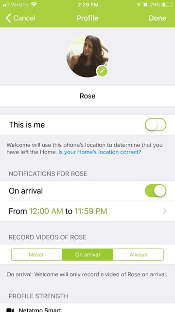 Netatmo user profile Netatmo user profile