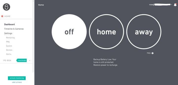 Simplisafe home security web app. Simplisafe home security web app.