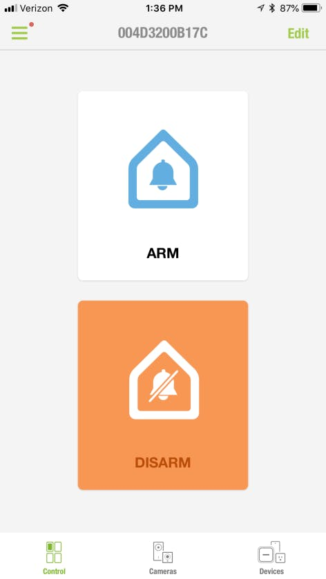 iSmartAlarm Arm and Disarm option iSmartAlarm Arm and Disarm option