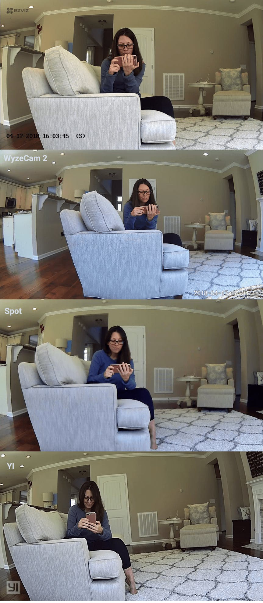 Wyze Cam 2, Spot, Yi Home, And Ezviz Mini 360 Plus video quality compared. Wyze Cam 2, Spot, Yi Home, And Ezviz Mini 360 Plus video quality compared.