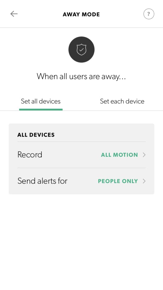 Canary app Away Mode Canary app Away Mode