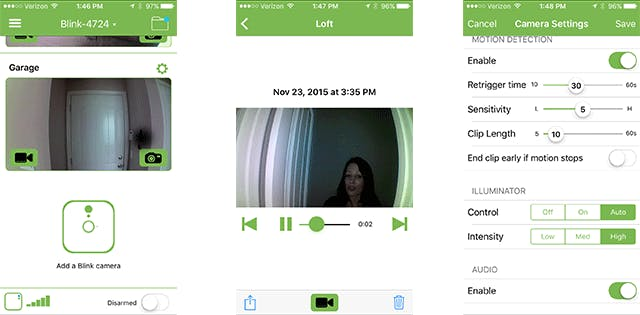 Blink app Motion feature. Blink app Motion feature.