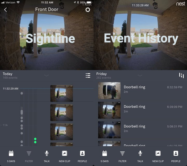 Nest app Event History and Sightline Nest app Event History and Sightline