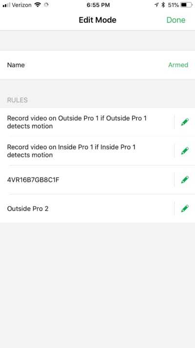 Arlo app Outside Mode Arlo app Outside Mode