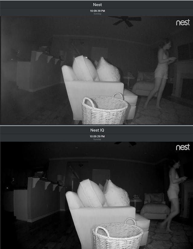 Nest IQ vs Nest night vision compared. Nest IQ vs Nest night vision compared.