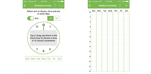 Blink app Schedule feature. Blink app Schedule feature.