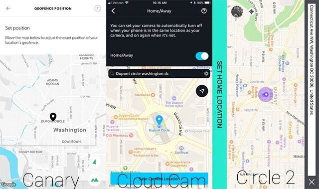 Canary, Cloud Cam and Circle 2 Geofencing feature. Canary, Cloud Cam and Circle 2 Geofencing feature.