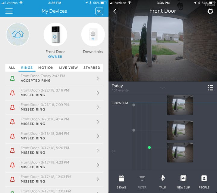 Nest vs Ring app Timeline Nest vs Ring app Timeline