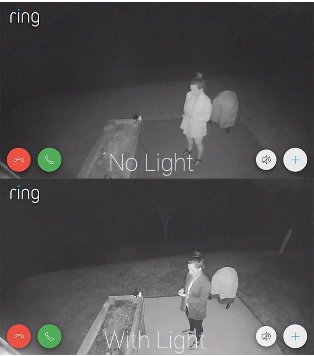 Ring Spotlight night vision compared, with light vs no light. Ring Spotlight night vision compared, with light vs no light.
