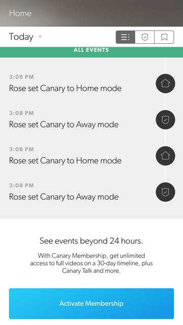 Canary app Timeline Canary app Timeline