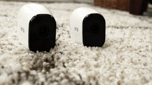 Arlo Pro and Arlo Pro 2 cameras on the carpet. Arlo Pro and Arlo Pro 2 cameras on the carpet.