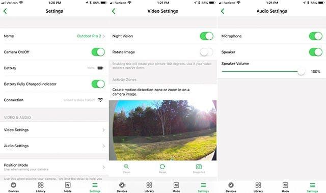 Arlo app Video and Audio settings. Arlo app Video and Audio settings.