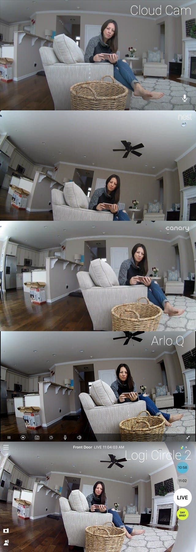 Canary All-in-One vs. Nest cam vs. Amazon Cloud Cam vs. Logitech Circle2 vs. Arlo Q video quality. Canary All-in-One vs. Nest cam vs. Amazon Cloud Cam vs. Logitech Circle2 vs. Arlo Q video quality.